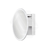 750x750x153mm Fienza Round Pencil Edge Mirror MDF Board LED Shaving Cabinet Matt White