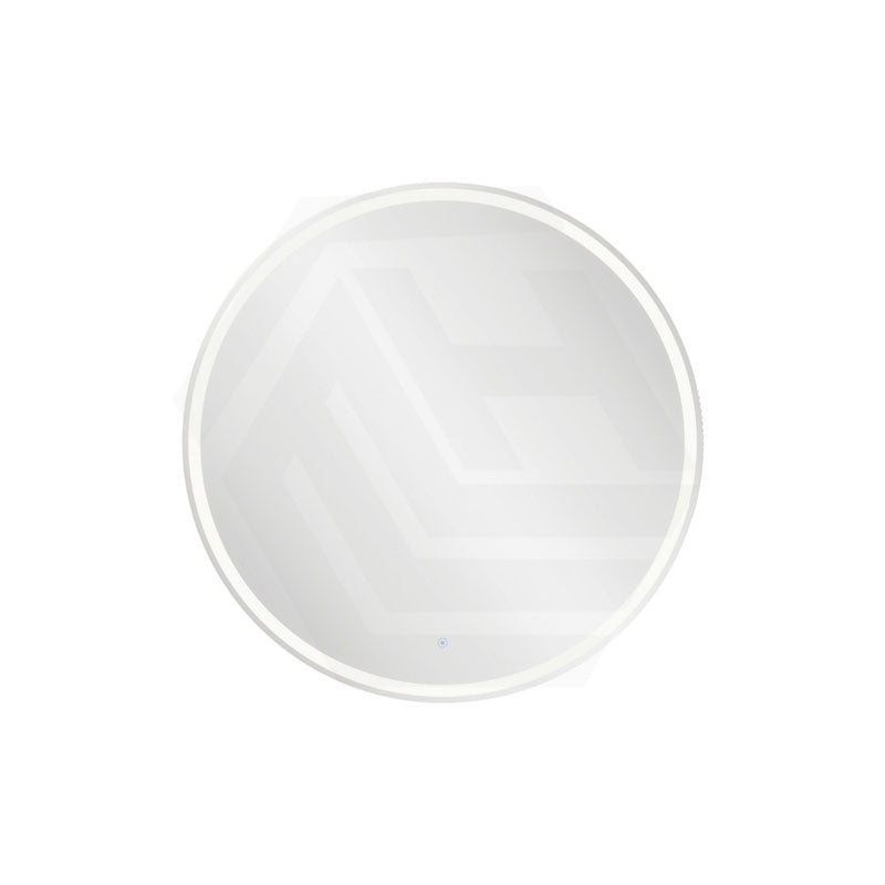 750x750x153mm Fienza Round Pencil Edge Mirror MDF Board LED Shaving Cabinet Matt White
