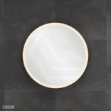 750x750x153mm Fienza Round Pencil Edge Mirror MDF Board LED Shaving Cabinet Matt White
