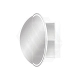 750x750x153mm Fienza Round Split Pencil Edge Mirror MDF Board LED Shaving Cabinet Left Hinge Only Matt White
