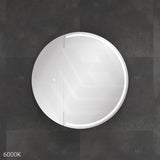 750x750x153mm Fienza Round Split Pencil Edge Mirror MDF Board LED Shaving Cabinet Left Hinge Only Matt White