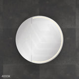 750x750x153mm Fienza Round Split Pencil Edge Mirror MDF Board LED Shaving Cabinet Left Hinge Only Matt White