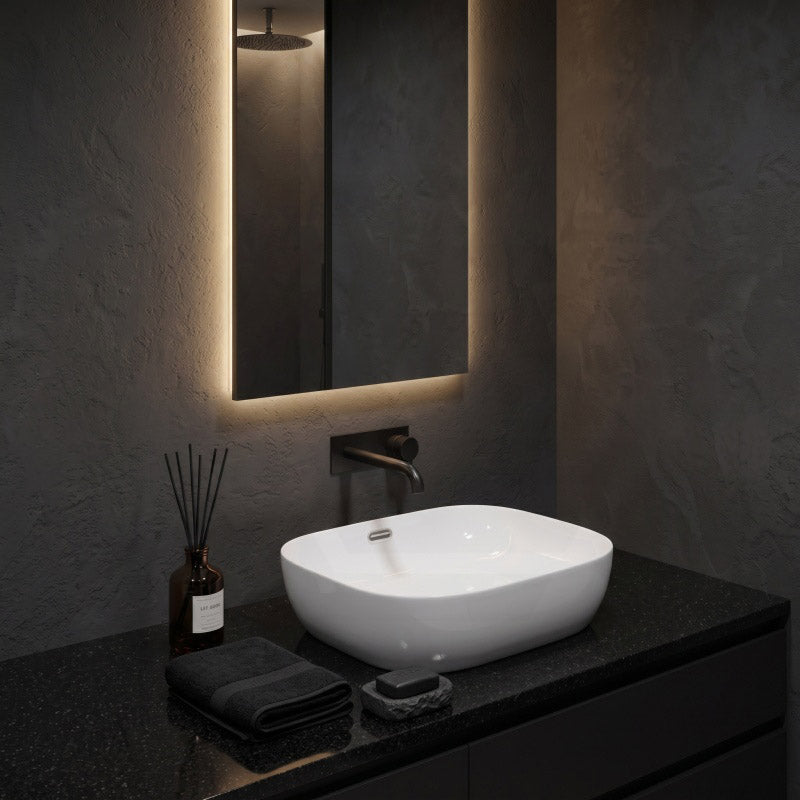 500x405x150mm Fienza Koko Rectangle Above Counter Ceramic Basin Thin Edge - Colours Available