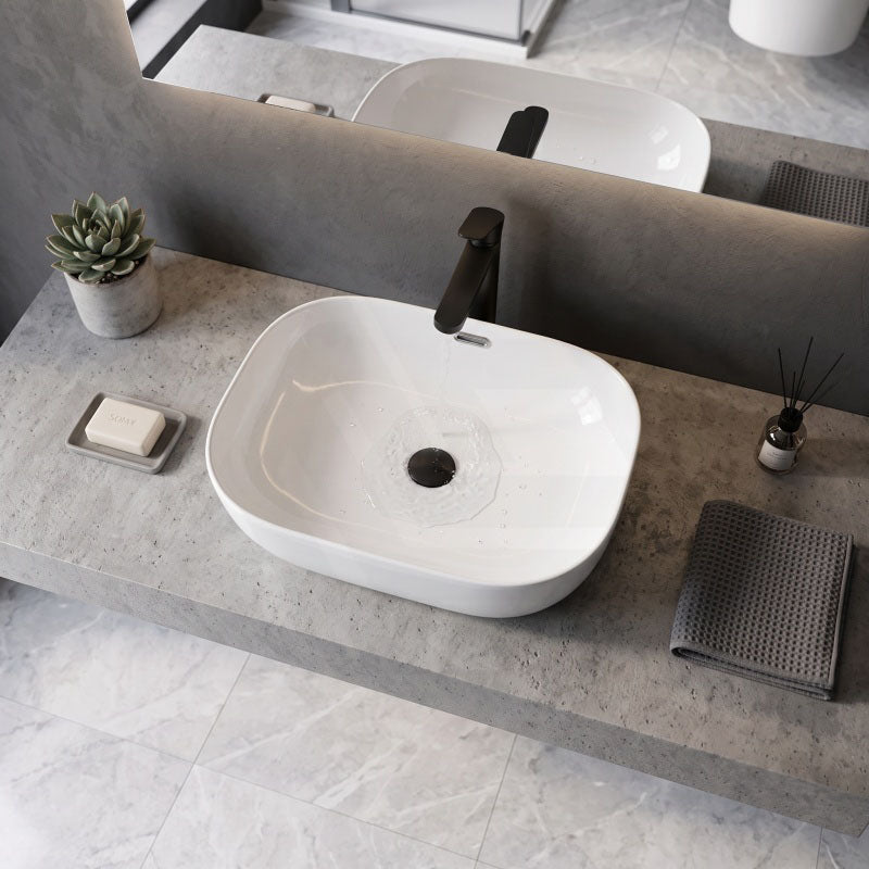 500x405x150mm Fienza Koko Rectangle Above Counter Ceramic Basin Thin Edge - Colours Available
