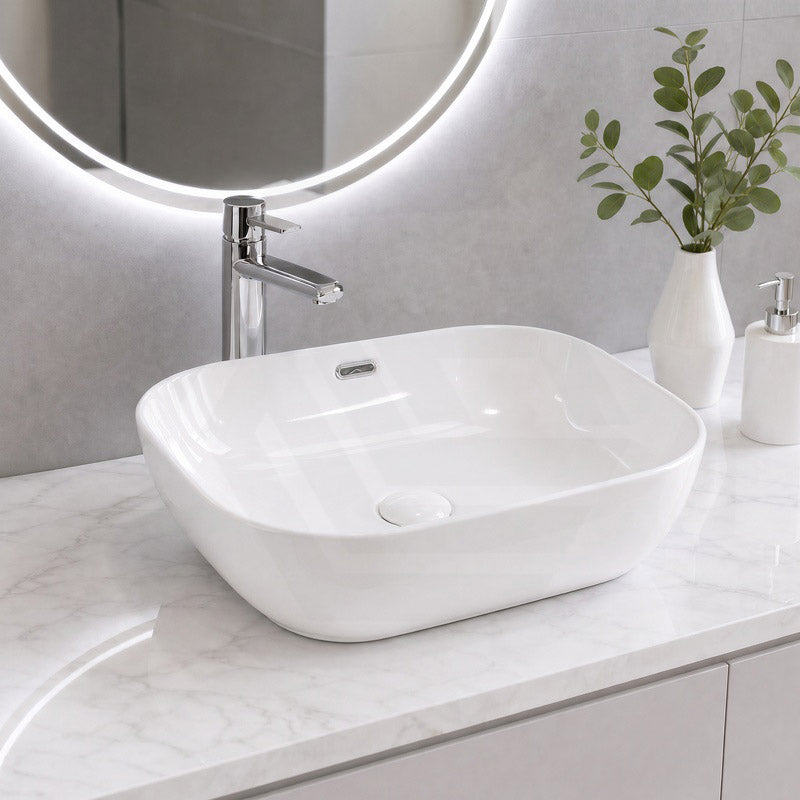 500x405x150mm Fienza Koko Rectangle Above Counter Ceramic Basin Thin Edge - Colours Available
