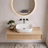 465x375x115mm Fienza Koko Rectangle Above Counter Ceramic Basin Thin Edge - Colours Available