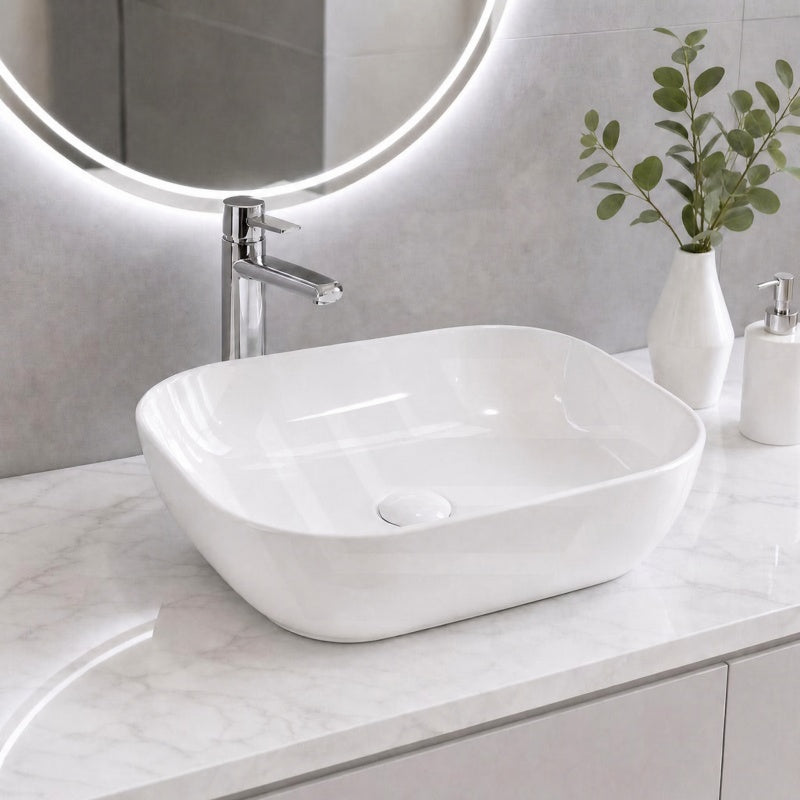 465x375x115mm Fienza Koko Rectangle Above Counter Ceramic Basin Thin Edge - Colours Available