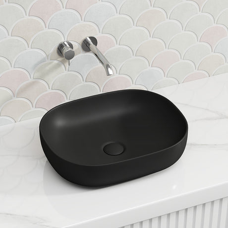 465x375x115mm Fienza Koko Rectangle Above Counter Ceramic Basin Thin Edge - Colours Available