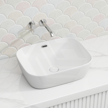 500x405x150mm Fienza Koko Rectangle Above Counter Ceramic Basin Thin Edge - Colours Available