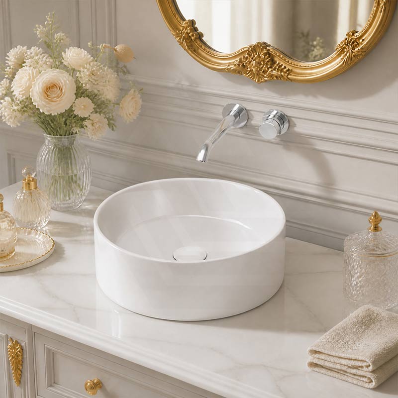 Fienza Reba Round Ceramic Above Counter Basin 360x360x120mm - Variant Colour