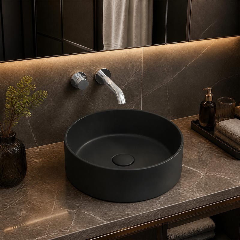 Fienza Reba Round Ceramic Above Counter Basin 360x360x120mm - Variant Colour
