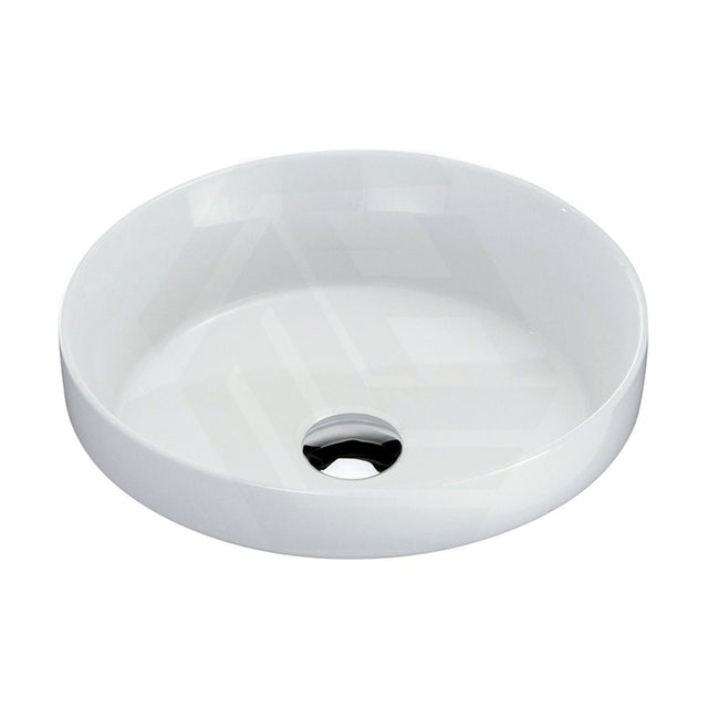355x355x48mm Fienza Reba Round Inset Basin Ceramic Gloss white