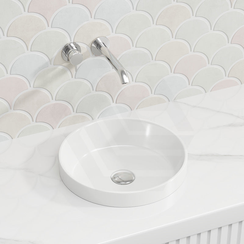 Fienza Reba Round Inset Basin Ceramic 355x355x48mm - Gloss white