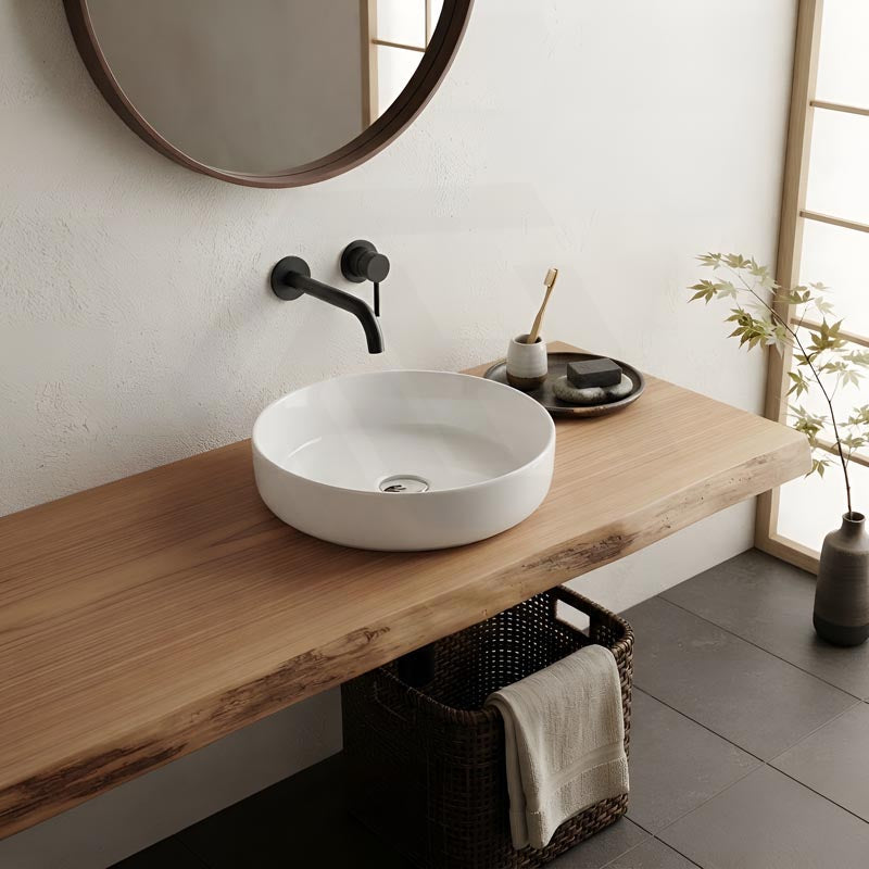 Fienza Reba Round Inset Basin Ceramic 355x355x48mm - Gloss white