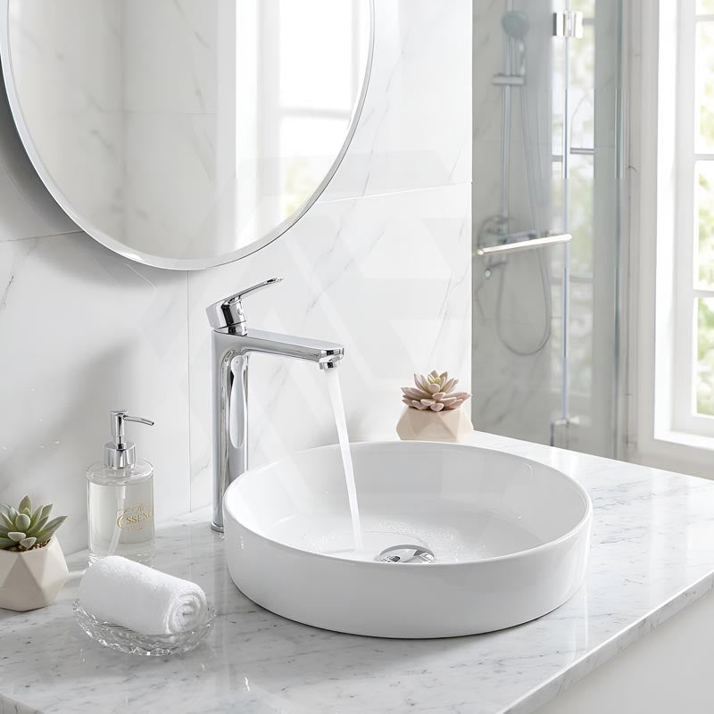 Fienza Reba Round Inset Basin Ceramic 355x355x48mm - Gloss white