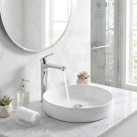 Fienza Reba Round Inset Basin Ceramic 355x355x48mm - Gloss white