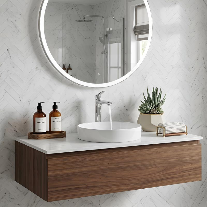 Fienza Reba Round Inset Basin Ceramic 355x355x48mm - Gloss white