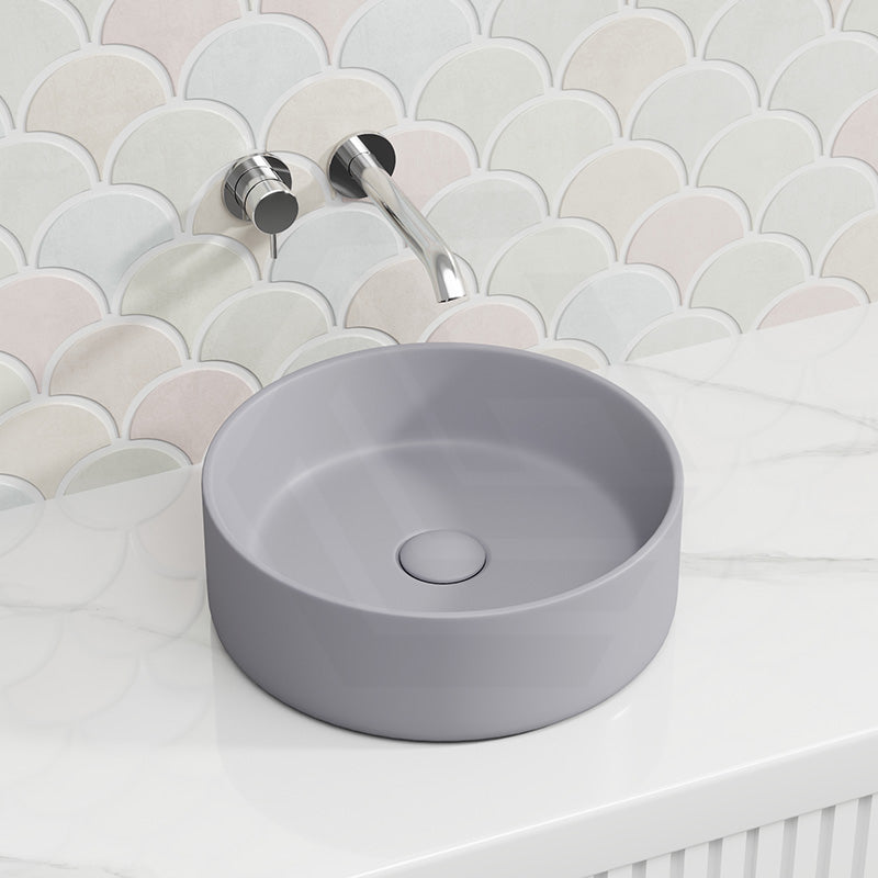 Matt Light Grey Round Above Counter Basin