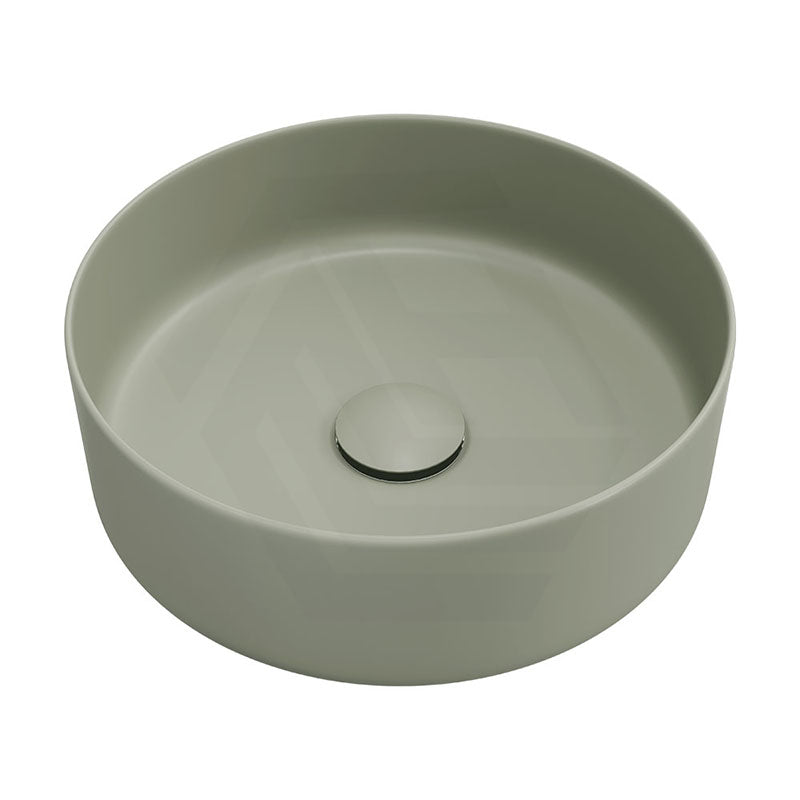 360x360x120mm Fienza Reba Round Above Counter Basin Ceramic Olive Green