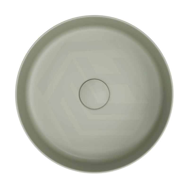 360x360x120mm Fienza Reba Round Above Counter Basin Ceramic Olive Green