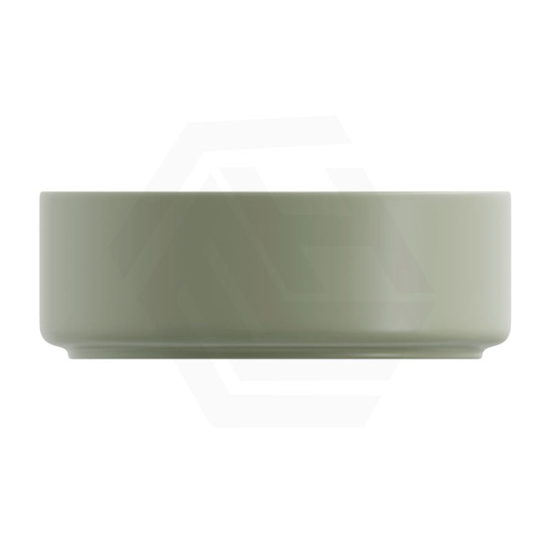 360x360x120mm Fienza Reba Round Above Counter Basin Ceramic Olive Green