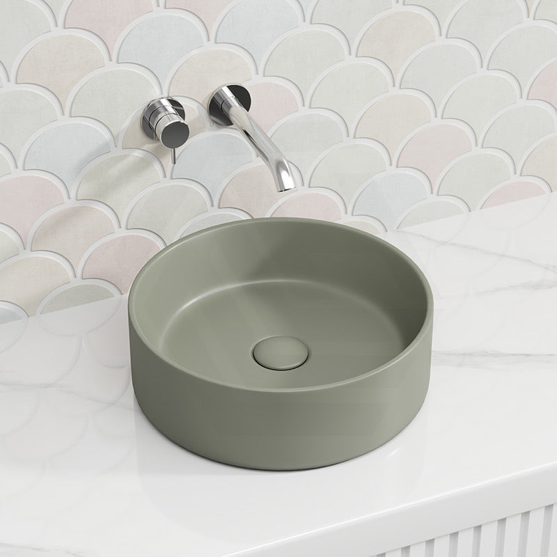 Matt Olive Round Above Counter Basin