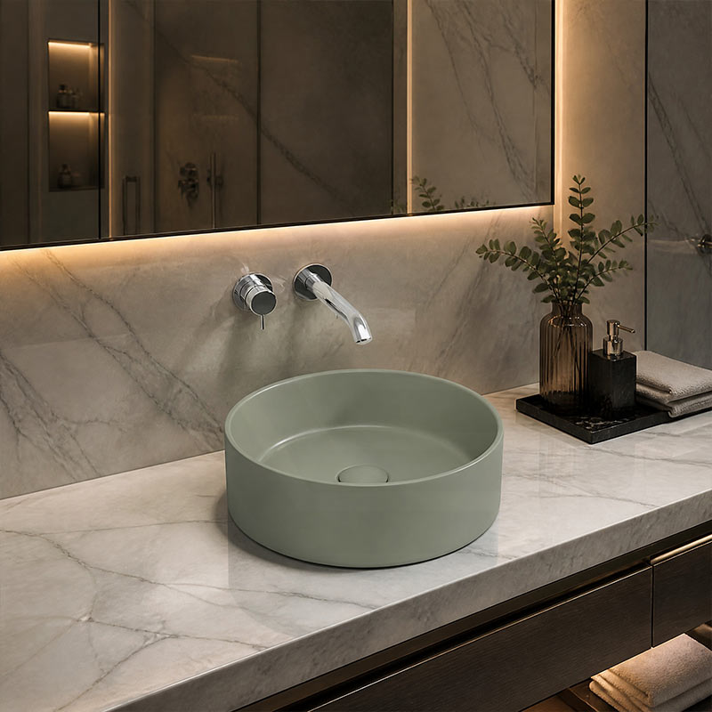 Fienza Reba Round Ceramic Above Counter Basin 360x360x120mm - Variant Colour