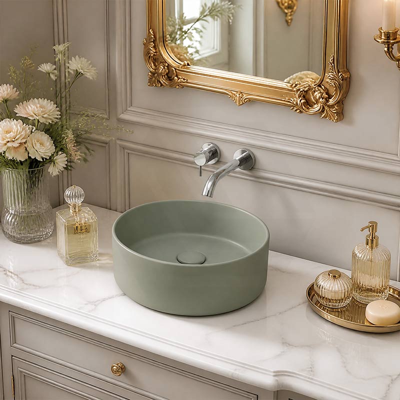 Fienza Reba Round Ceramic Above Counter Basin 360x360x120mm - Variant Colour