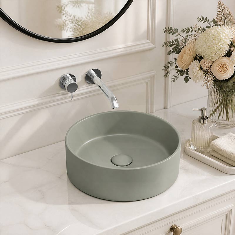 Fienza Reba Round Ceramic Above Counter Basin 360x360x120mm - Variant Colour