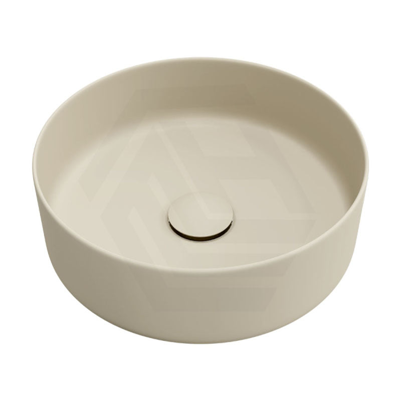 360x360x120mm Fienza Reba Round Above Counter Basin Ceramic Matt Khaki