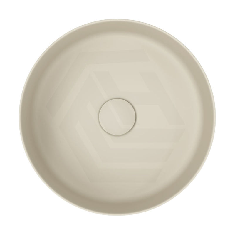 360x360x120mm Fienza Reba Round Above Counter Basin Ceramic Matt Khaki