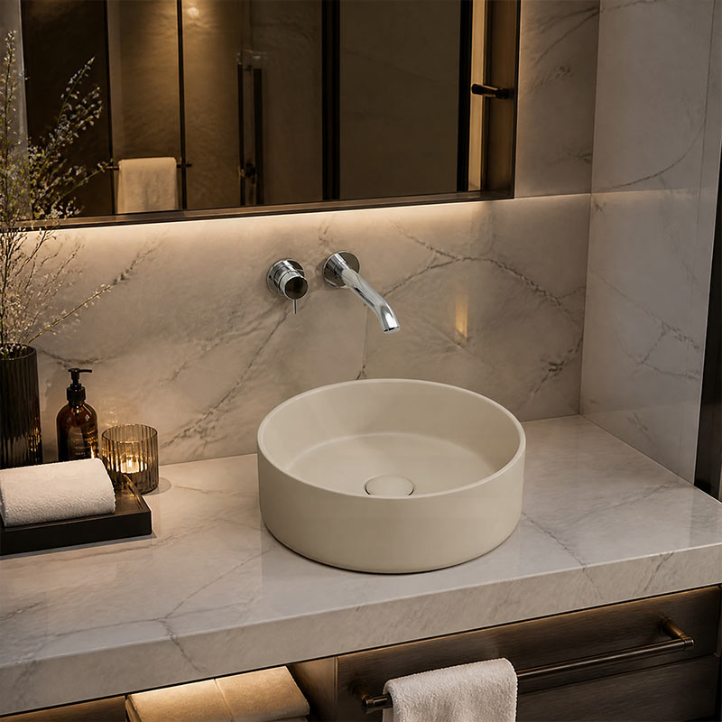 Fienza Reba Round Ceramic Above Counter Basin 360x360x120mm - Variant Colour