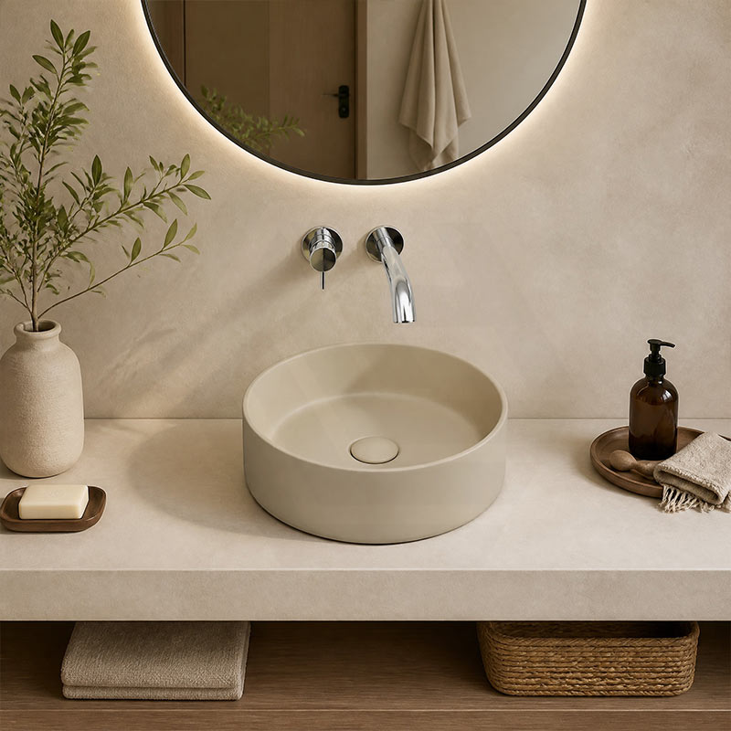 Fienza Reba Round Ceramic Above Counter Basin 360x360x120mm - Variant Colour