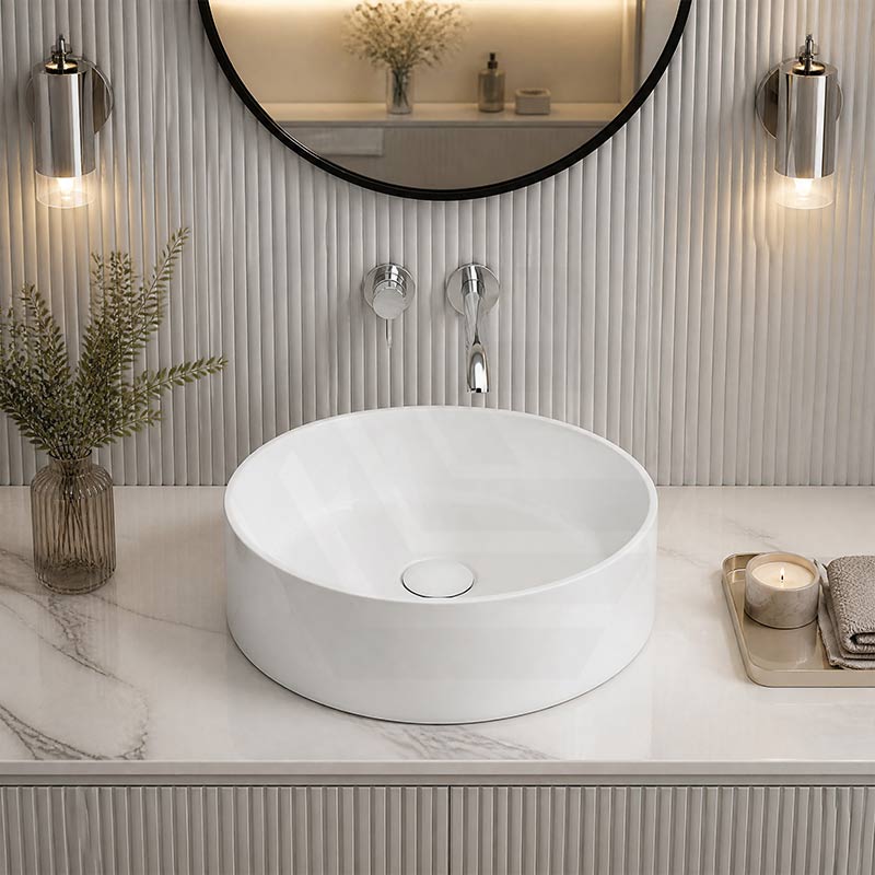 Fienza Reba Round Ceramic Above Counter Basin 360x360x120mm - Variant Colour