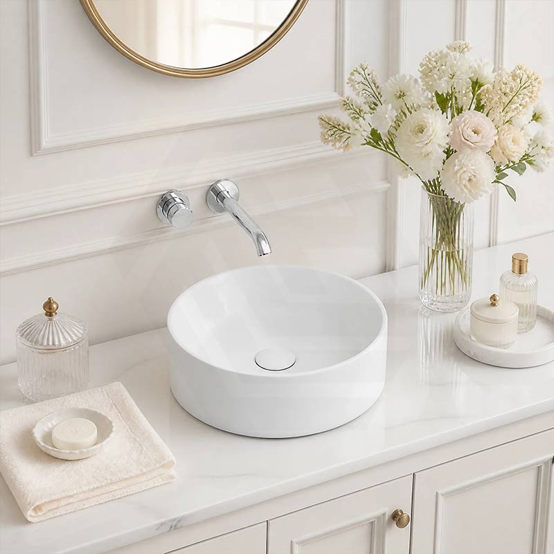 Fienza Reba Round Ceramic Above Counter Basin 360x360x120mm - Variant Colour