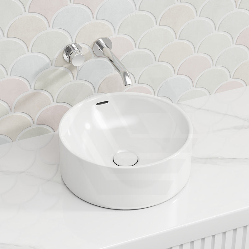 360x360x140mm Fienza Reba Luxe Round Above Counter Ceramic Basin With Overflow In Various Colour