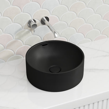 360x360x140mm Fienza Reba Luxe Round Above Counter Ceramic Basin With Overflow In Various Colour