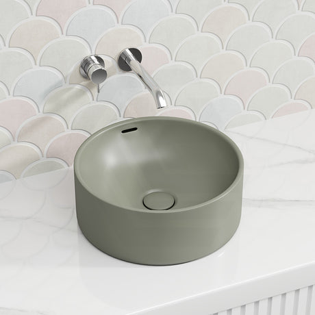 360x360x140mm Fienza Reba Luxe Round Above Counter Ceramic Basin With Overflow In Various Colour