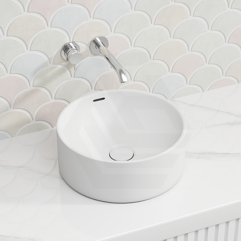 360x360x140mm Fienza Reba Luxe Round Above Counter Ceramic Basin With Overflow In Various Colour