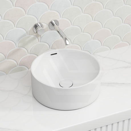 360x360x140mm Fienza Reba Luxe Round Above Counter Ceramic Basin With Overflow In Various Colour