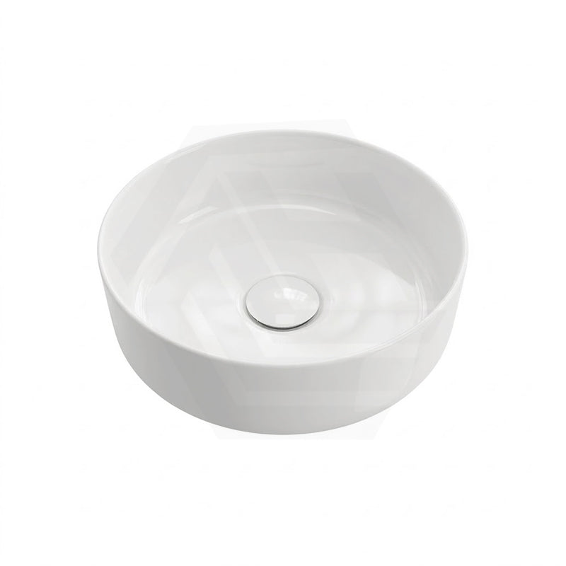 310x310x110mm Fienza Reba Mini Round Above Counter Ceramic Basin Gloss White