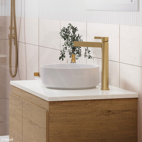 310x310x110mm Fienza Reba Mini Round Above Counter Ceramic Basin Gloss White