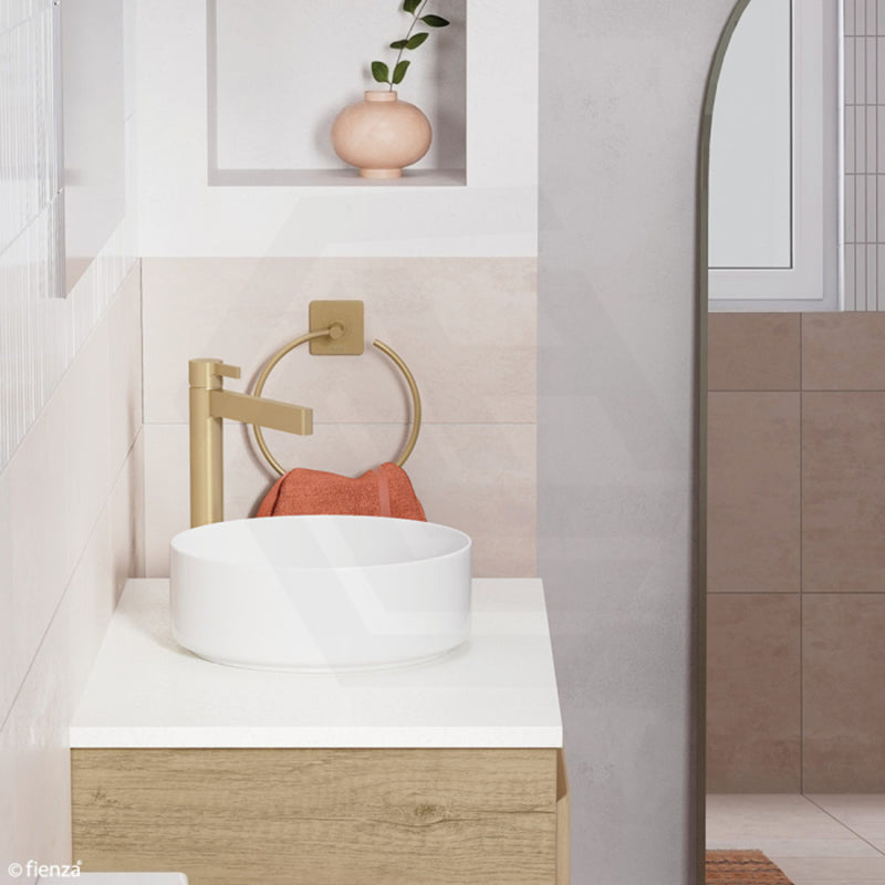 310x310x110mm Fienza Reba Mini Round Above Counter Ceramic Basin Gloss White