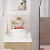 310x310x110mm Fienza Reba Mini Round Above Counter Ceramic Basin Gloss White