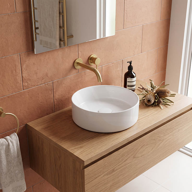 Fienza Reba Mini Round Above Counter Ceramic Basin 310x310x110mm - Various Colour