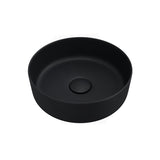 310x310x110mm Fienza Reba Mini Round Above Counter Ceramic Basin Matt Black