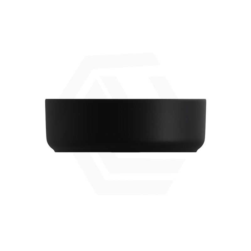 310x310x110mm Fienza Reba Mini Round Above Counter Ceramic Basin Matt Black
