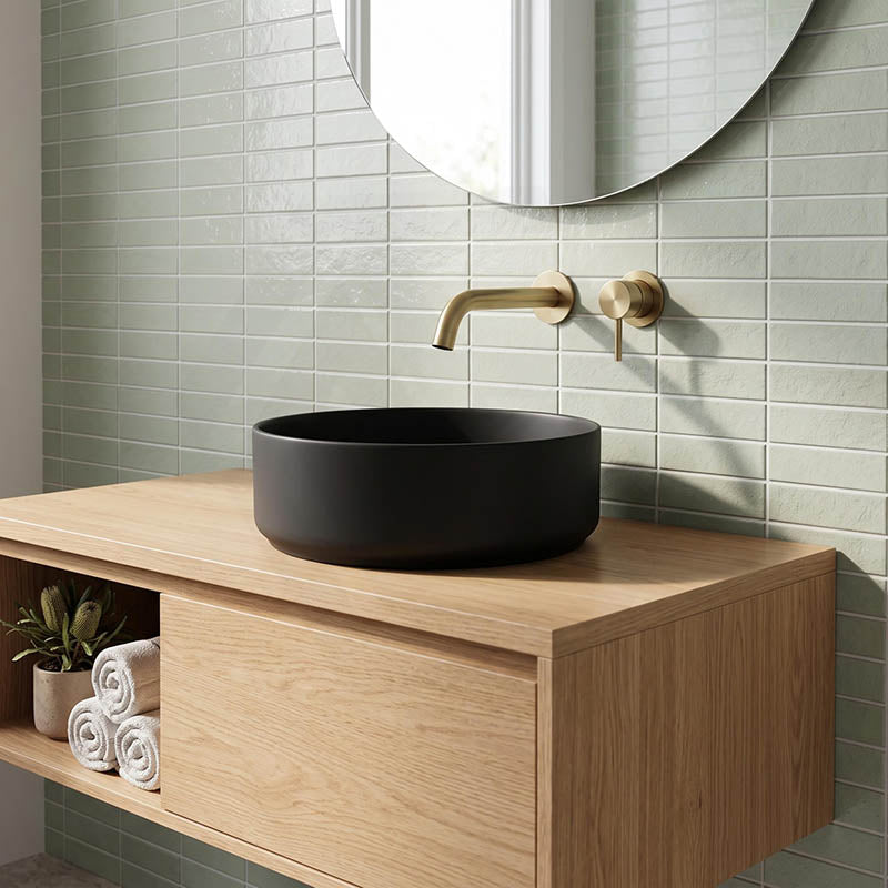 Fienza Reba Mini Round Above Counter Ceramic Basin 310x310x110mm - Various Colour
