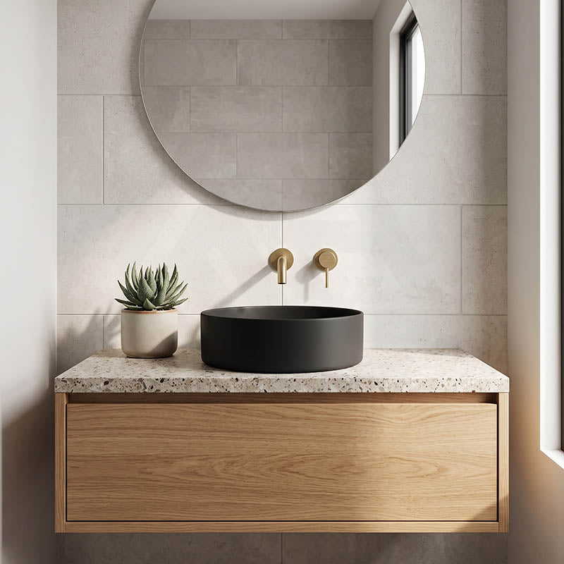 Fienza Reba Mini Round Above Counter Ceramic Basin 310x310x110mm - Various Colour