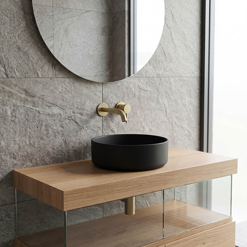 Fienza Reba Mini Round Above Counter Ceramic Basin 310x310x110mm - Various Colour